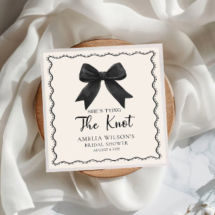 Coquette Bow Shes Tying The Knot Bridal Shower Napkin