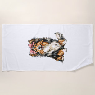 Coquette Bow Shetland Sheepdogs Dog Mum Girl Pink Beach Towel
