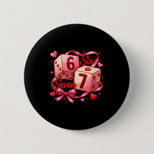 Coquette Bow Six Seven Dice 67 Meme Valentine 6 7 Cm Round Badge