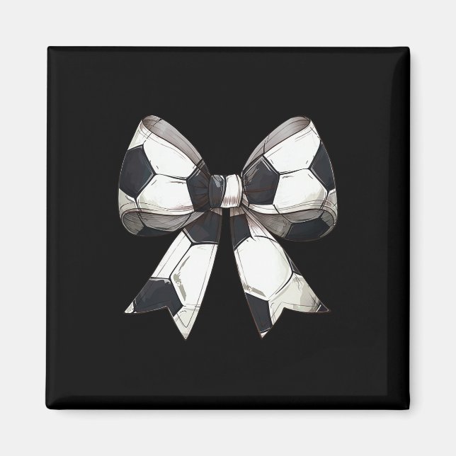 Coquette Bow Soccer Byll Pattern Mothers Day Ribbo Magnet (Front)