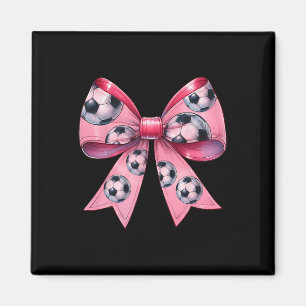 Coquette Bow Soccer Byll Pattern Mothers Day Ribbo Magnet