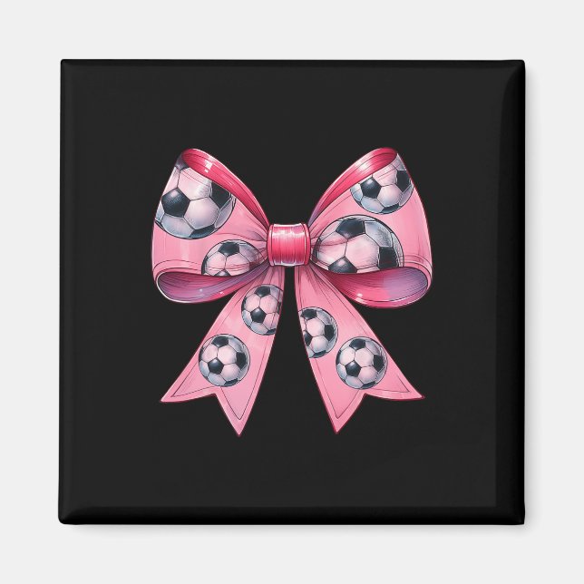 Coquette Bow Soccer Byll Pattern Mothers Day Ribbo Magnet (Front)