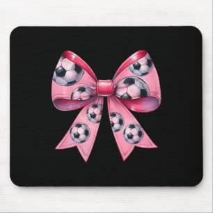 Coquette Bow Soccer Byll Pattern Mothers Day Ribbo Mouse Pad