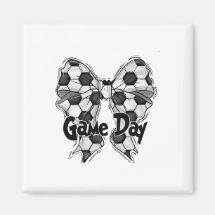 Coquette Bow Soccer Game Day Soccer Mum Mama Socce Magnet