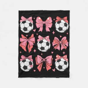 Coquette Bow Soccer Mom Family Sports Player Mothe Fleece Blanket
