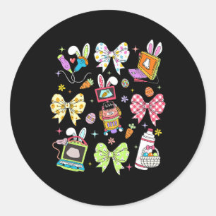 Coquette Bow Sonographer Easter Ultrasound Tech Rd Classic Round Sticker