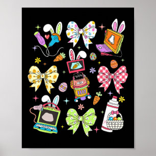 Coquette Bow Sonographer Easter Ultrasound Tech Rd Poster