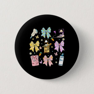 Coquette Bow Sonographer Easter Ultrasound Tech So 6 Cm Round Badge