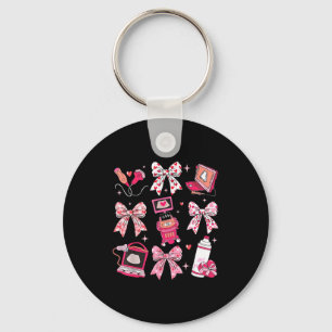 Coquette Bow Sonographer Valentine Ultrasound Tech Key Ring