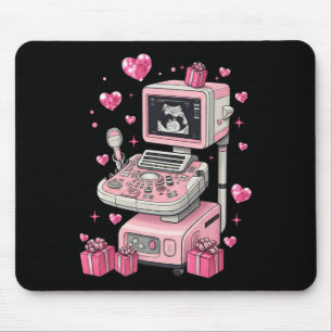 Coquette Bow Sonographer Valentine Ultrasound Tech Mouse Pad