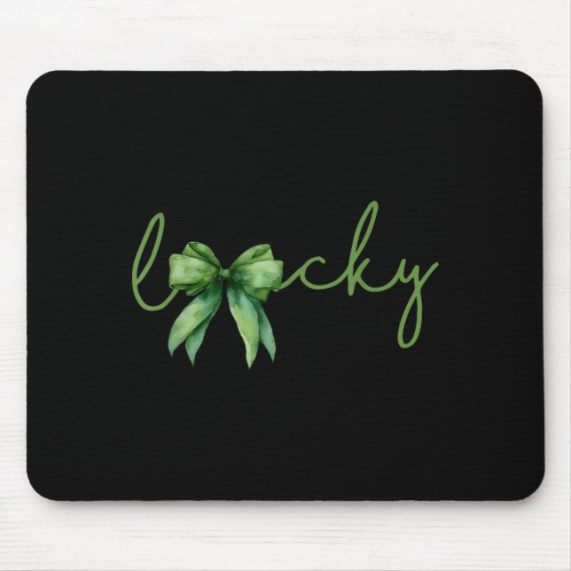 Coquette Bow St.patricks Day Lucky Shamrock Irelan Mouse Pad (Front)