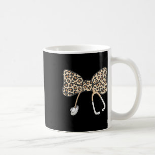 Coquette Bow Stethoscope Leopard Nurse Registered Coffee Mug