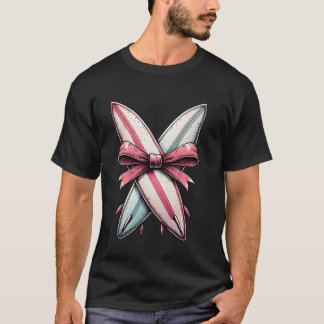 Coquette Bow Surfing Mothers Day Surfboarder Surfe T-Shirt