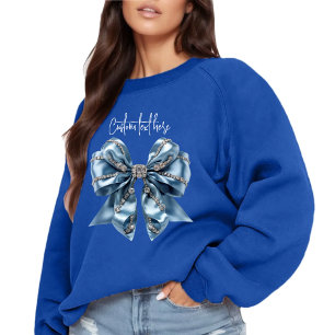 Coquette Bow Sweatshirt Comfort Colours Blue Ribbo