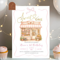 Coquette Bow Sweets Shop First Birthday