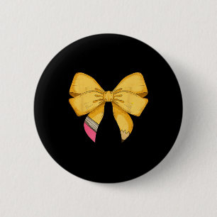 Coquette Bow Teacher Student Back To School Happy 6 Cm Round Badge
