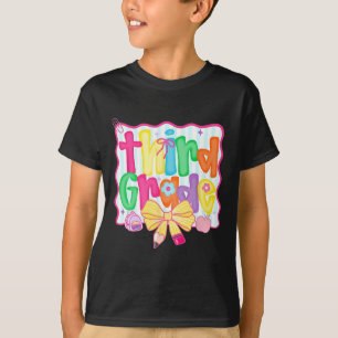 Coquette Bow Third Grade Ck To School 3rd Grade Te T-Shirt