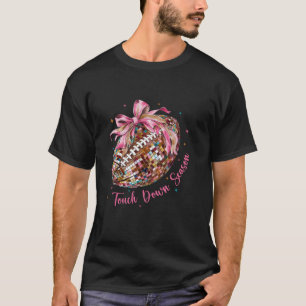 Coquette Bow Touchdown Season Game Day Football Lo T-Shirt