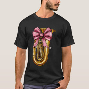 Coquette Bow Tuba Girl Tubist Mum Mothers Day Cute T-Shirt