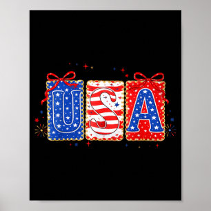 Coquette Bow USA Patriotic American Flag 4th of Poster