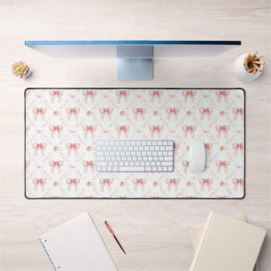 Coquette bow watercolor  desk mat