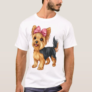 Coquette Bow Yorkshire Terrier Dog Yorkie Mum Girl T-Shirt