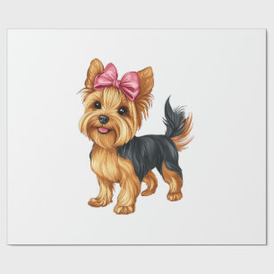 Coquette Bow Yorkshire Terrier Dog Yorkie Mum Girl Wrapping Paper