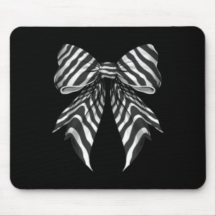 Coquette Bow Zebra Skin Pattern Cute Halloween Cos Mouse Pad