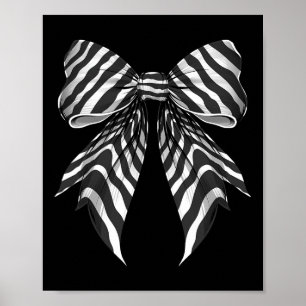 Coquette Bow Zebra Skin Pattern Cute Halloween Cos Poster