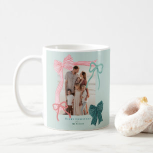 Coquette Bows 2 Photos Green Christmas Holiday Coffee Mug