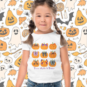 Coquette Bows and Orange Pumpkins T-Shirt