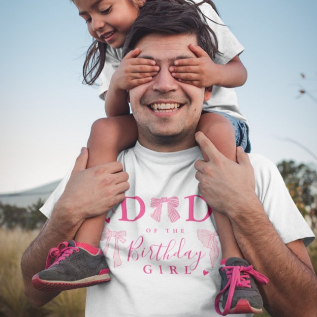 Coquette Bows Dad of the Birthday Girl T-Shirt (Creator Uploaded)