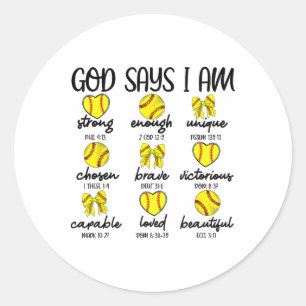 Coquette Bows God Say I Am Christian Softll Bible  Classic Round Sticker