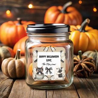 Coquette Bows Halloween Square Sticker