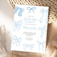 Coquette Bows Light Blue Graduation Party 