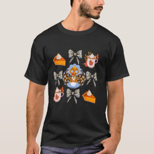 Coquette Bows Thanksgiving Turkey Pumpkin Pie Coqu T-Shirt