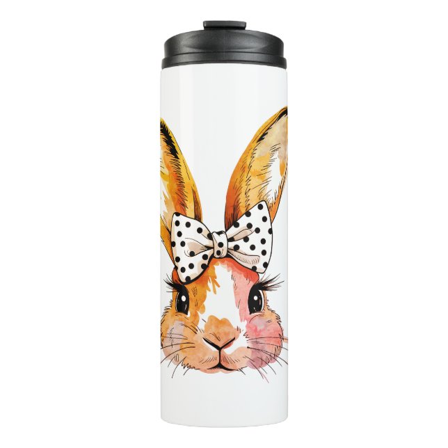 Coquette Bunny Bow Easter Travel Mugs & Thermal Tu (Front)