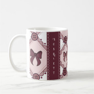 Coquette Burgundy Bow Coffee Mug