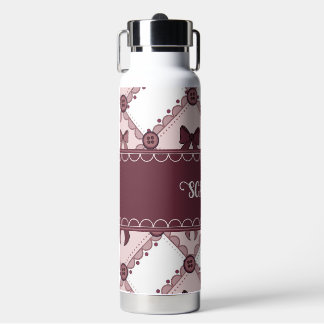 Coquette Burgundy Bow Water Bottle