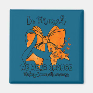 Coquette butterfly in march wear orange kidney magnet