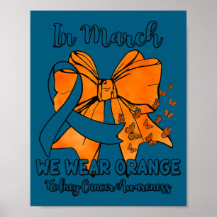 Coquette butterfly in march wear orange kidney poster