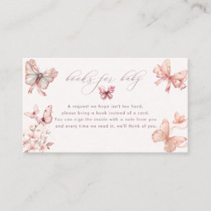 Coquette Butterfly   Pink Baby Girl Books for Baby Enclosure Card