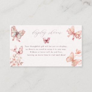 Coquette Butterfly   Pink Baby Girl Display Shower Enclosure Card