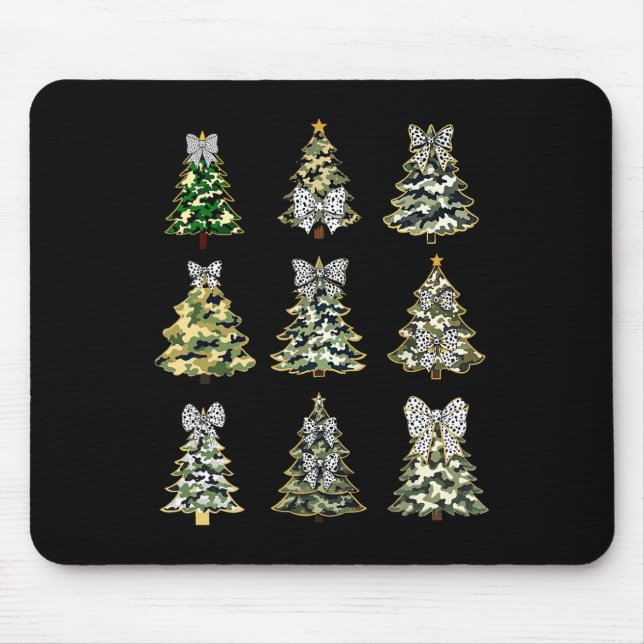Coquette Camo Christmas Tree Bow Camouflage Huntin Mouse Pad (Front)