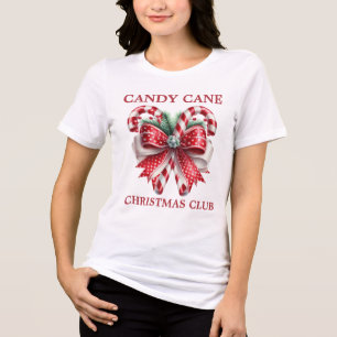 Coquette Candy Cane Christmas Club Tri-Blend Shirt