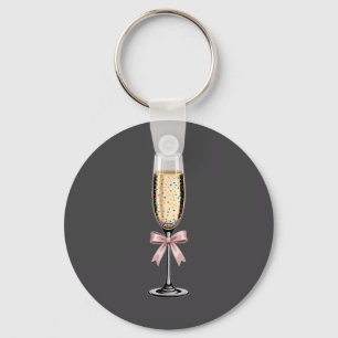 Coquette Champagne Gl Happy New Year 2026 Party Wo Key Ring