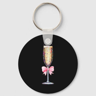 Coquette Champagne Gl Happy New Year 2026 Party Wo Key Ring