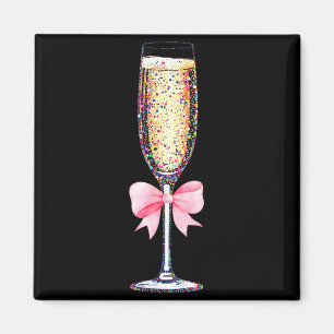 Coquette Champagne Gl Happy New Year 2026 Party Wo Magnet