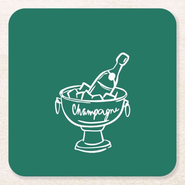 Coquette Champagne Square Paper Coaster (Front)
