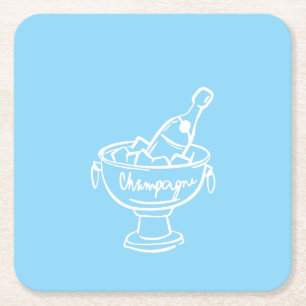Coquette Champagne Square Paper Coaster